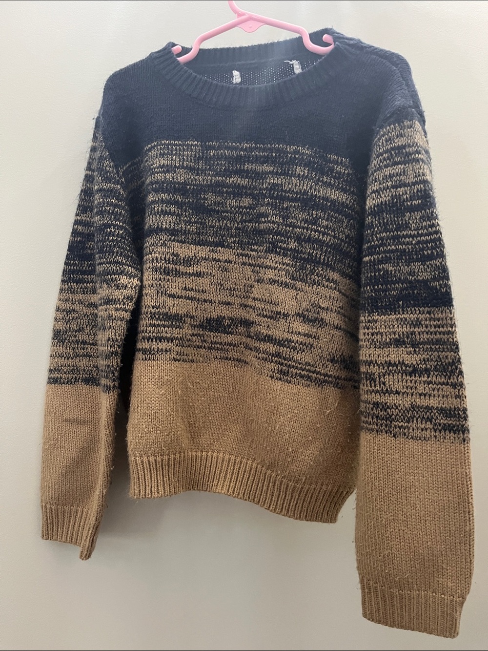 Boys Colorblock Crewneck Sweater in Navy blue and Brown 7-9y